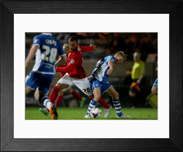 Framed Print : Intense Rivalry: Jamie Allen vs Marcus Tudgay Clash in Coventry City's Capital One Cup Battle against Rochdale Framed Print : Intense Rivalry: Jamie Allen vs Marcus Tudgay Clash in Coventry City's Capital One Cup Battle against Rochdale