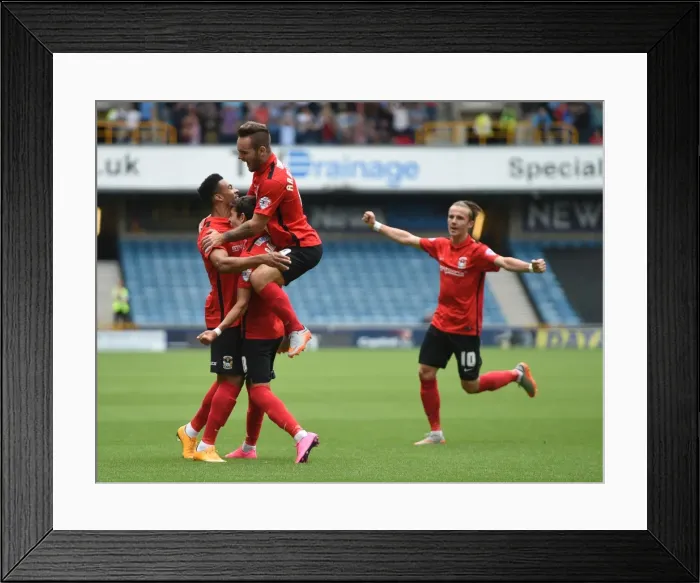 Framed Print : Ruben Lameiras Scores Coventry City's Second Goal: Millwall vs Coventry City (Sky Bet League One) Framed Print : Ruben Lameiras Scores Coventry City's Second Goal: Millwall vs Coventry City (Sky Bet League One)