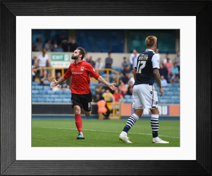 Framed Print : Jim O'Brien's Four-Goal Blitz: Coventry City's Thrilling Victory over Millwall in Sky Bet League One Framed Print : Jim O'Brien's Four-Goal Blitz: Coventry City's Thrilling Victory over Millwall in Sky Bet League One