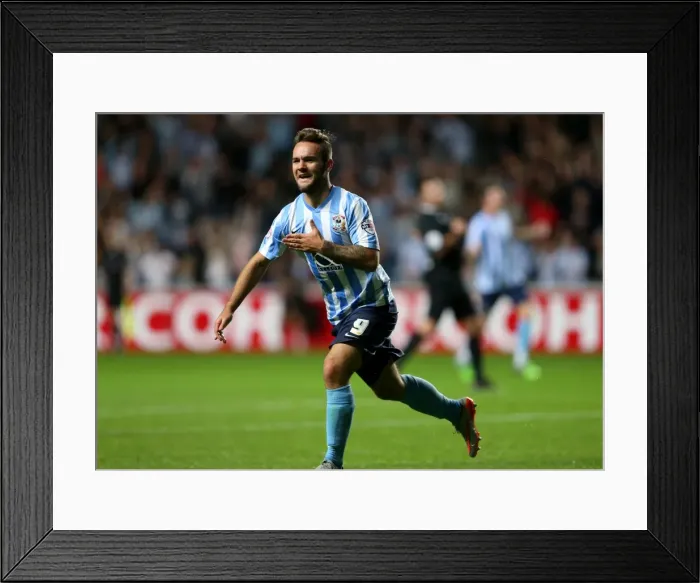 Framed Print : Adam Armstrong Scores His Second Goal: Coventry City's Victory Over Crewe Alexandra in Sky Bet League One