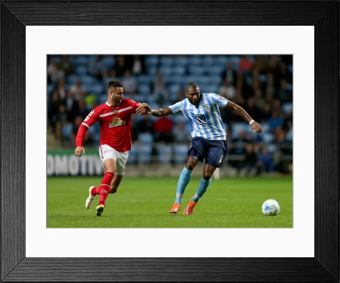 Framed Print : Sky Bet League One Rivalry: Battle for the Ball - Coventry City vs Crewe Alexandra (Marcus Haber vs Reda Johnson) Framed Print : Sky Bet League One Rivalry: Battle for the Ball - Coventry City vs Crewe Alexandra (Marcus Haber vs Reda Johnson)