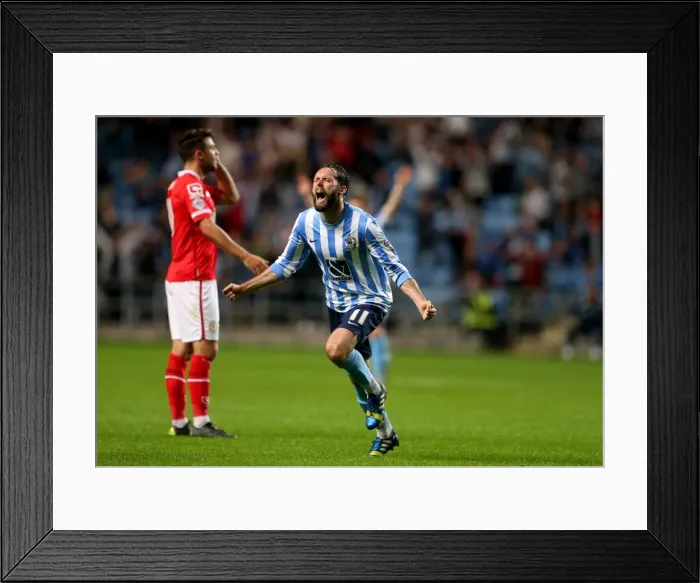 Framed Print : Jim O'Brien's Hat-Trick: Coventry City's Thrilling Victory over Crewe Alexandra in Sky Bet League One (Ricoh Arena) Framed Print : Jim O'Brien's Hat-Trick: Coventry City's Thrilling Victory over Crewe Alexandra in Sky Bet League One (Ricoh Arena)