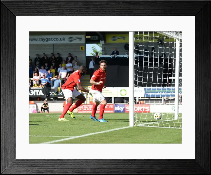 Framed Print : Romain Vincelot Scores Coventry City's Second Goal in Sky Bet League One Against Burton Albion Framed Print : Romain Vincelot Scores Coventry City's Second Goal in Sky Bet League One Against Burton Albion