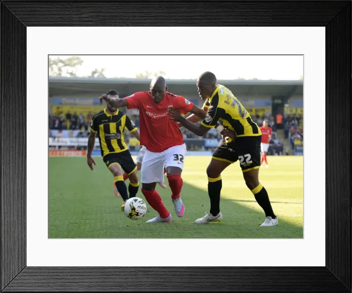 Framed Print : Binnom-Williams vs. Fortune: A Fierce Tackle in Sky Bet League One Clash between Burton Albion and Coventry City Framed Print : Binnom-Williams vs. Fortune: A Fierce Tackle in Sky Bet League One Clash between Burton Albion and Coventry City