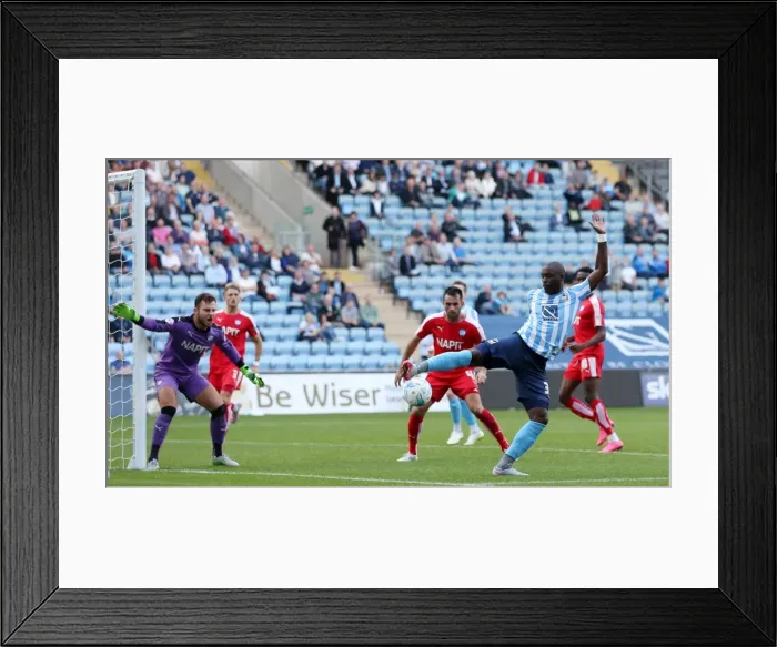 Framed Print : Marc Antoine-Fortune: Coventry City's Star Forward in Sky Bet League One Thriller vs Chesterfield at Ricoh Arena Framed Print : Marc Antoine-Fortune: Coventry City's Star Forward in Sky Bet League One Thriller vs Chesterfield at Ricoh Arena