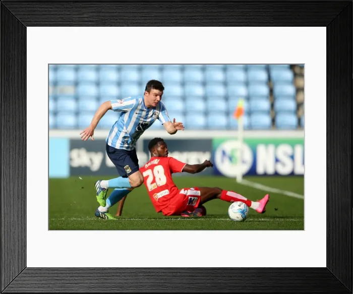 Framed Print : Chris Stokes: Coventry City's Masterful Evasion of Chesterfield's Gboly Ariyibi (Sky Bet League One)