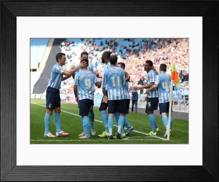 Framed Print : Coventry City's Euphoric Moment: Adam Armstrong's Game-Winning Goal in Sky Bet League One Against Chesterfield (Ricoh Arena) Framed Print : Coventry City's Euphoric Moment: Adam Armstrong's Game-Winning Goal in Sky Bet League One Against Chesterfield (Ricoh Arena)
