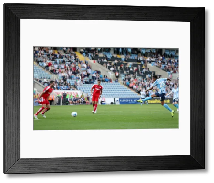 Framed Print : Jacob Murphy's Strike: Coventry City vs Chesterfield in Sky Bet League One