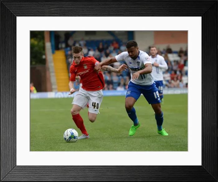 Framed Print : Intense Rivalry: Kent vs Soares in Coventry's Triumph over Bury (Sky Bet League One)
