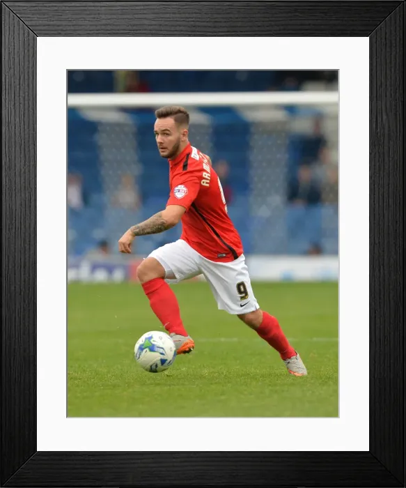 Framed Print : Determined Strike: Adam Armstrong at Gigg Lane - Coventry City's Victory in Sky Bet League One Against Bury Framed Print : Determined Strike: Adam Armstrong at Gigg Lane - Coventry City's Victory in Sky Bet League One Against Bury