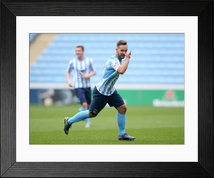 Framed Print : Adam Armstrong Scores First Goal: Coventry City's Triumph over Shrewsbury Town in Sky Bet League One