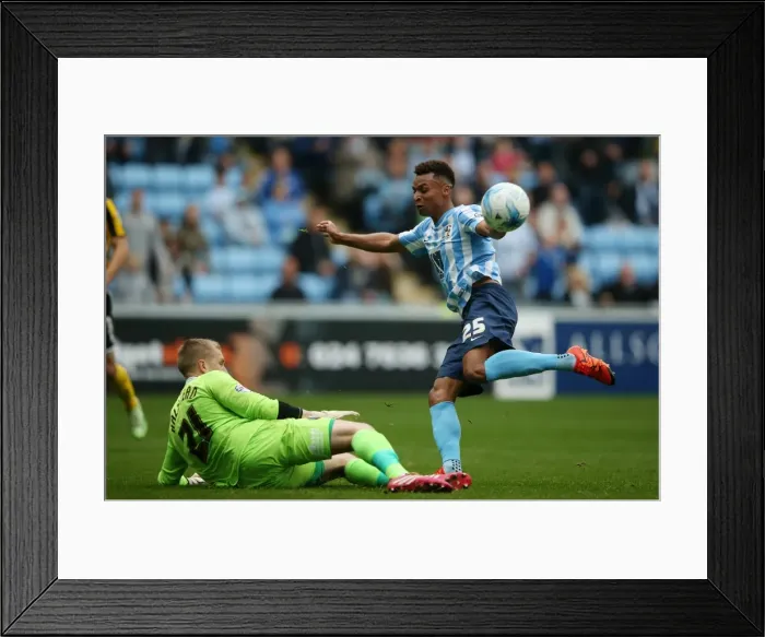 Framed Print : Jacob Murphy's Dramatic Shot Saved: Coventry City vs Shrewsbury Town (Sky Bet League One) Framed Print : Jacob Murphy's Dramatic Shot Saved: Coventry City vs Shrewsbury Town (Sky Bet League One)