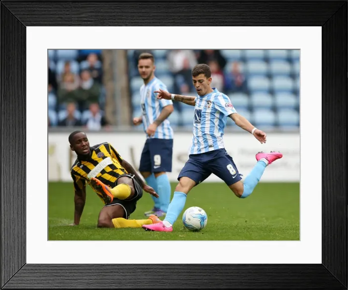 Framed Print : Ruben Lameiras Goes for Glory: Coventry City vs Shrewsbury Town, Sky Bet League One, Ricoh Arena Framed Print : Ruben Lameiras Goes for Glory: Coventry City vs Shrewsbury Town, Sky Bet League One, Ricoh Arena