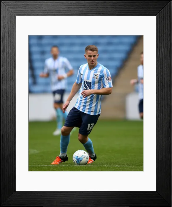Framed Print : Bryn Morris in Action: Coventry City vs Shrewsbury Town (Sky Bet League One) at Ricoh Arena