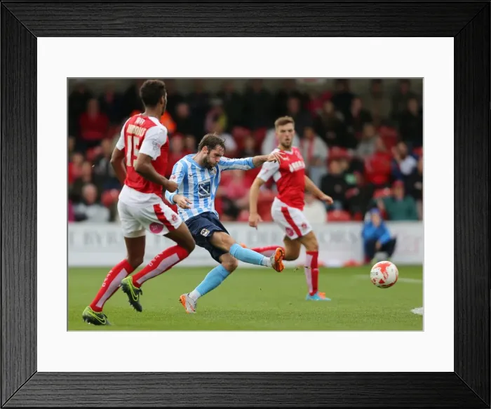 Framed Print : Jim O'Brien's Heart-Stopping Near-Miss: Coventry City vs Fleetwood Town (Sky Bet League One) Framed Print : Jim O'Brien's Heart-Stopping Near-Miss: Coventry City vs Fleetwood Town (Sky Bet League One)