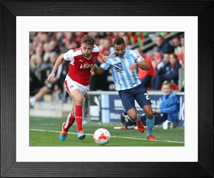 Framed Print : Joe Davis vs Jacob Murphy: A Battle in Sky Bet League One Clash at Highbury Stadium Framed Print : Joe Davis vs Jacob Murphy: A Battle in Sky Bet League One Clash at Highbury Stadium