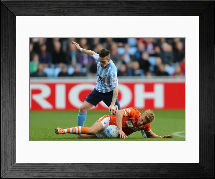 Framed Print : Intense Rivalry: Kent vs. Potts Battle in Coventry City vs. Blackpool Football Match, Sky Bet League One, Ricoh Arena Framed Print : Intense Rivalry: Kent vs. Potts Battle in Coventry City vs. Blackpool Football Match, Sky Bet League One, Ricoh Arena