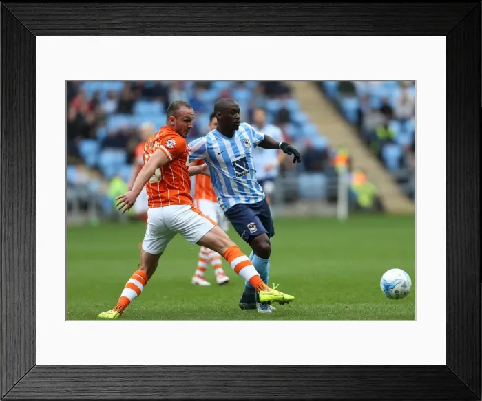 Framed Print : Clash at the Ricoh: Fortune vs. Aldred - Coventry City vs. Blackpool (Sky Bet League One) Framed Print : Clash at the Ricoh: Fortune vs. Aldred - Coventry City vs. Blackpool (Sky Bet League One)