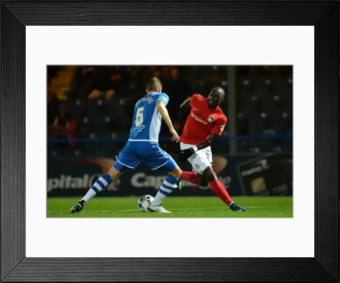 Framed Print : Intense Rivalry: Fortune vs. Lancashire - A Battle for Possession in Coventry City's Sky Bet League One Clash against Rochdale Framed Print : Intense Rivalry: Fortune vs. Lancashire - A Battle for Possession in Coventry City's Sky Bet League One Clash against Rochdale