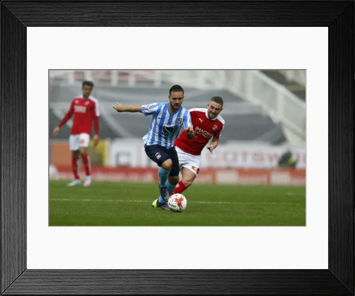 Framed Print : Battle for the Ball: Rodgers vs. Armstrong in Swindon Town vs. Coventry City (Sky Bet League One) Framed Print : Battle for the Ball: Rodgers vs. Armstrong in Swindon Town vs. Coventry City (Sky Bet League One)