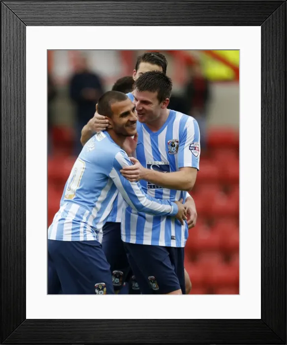 Framed Print : Coventry City's Double Victory: Marcus Tudgay's Brace Against Swindon Town in Sky Bet League One Framed Print : Coventry City's Double Victory: Marcus Tudgay's Brace Against Swindon Town in Sky Bet League One