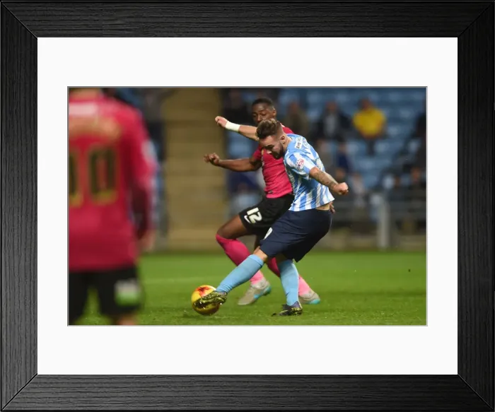 Framed Print : Adam Armstrong's Winning Goal: Coventry City Secures Victory Over Peterborough United in Sky Bet League One (RICOH Arena) Framed Print : Adam Armstrong's Winning Goal: Coventry City Secures Victory Over Peterborough United in Sky Bet League One (RICOH Arena)