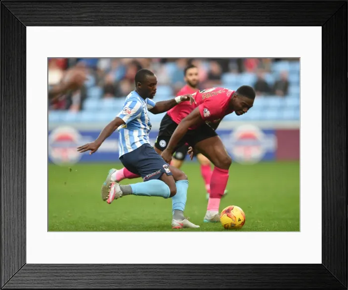 Framed Print : Battle for Supremacy: Coventry City vs. Peterborough United in Sky Bet League One Framed Print : Battle for Supremacy: Coventry City vs. Peterborough United in Sky Bet League One
