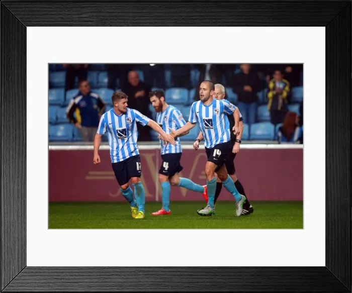 Framed Print : Joe Cole's Brace: Coventry City's Glory Moment Against Barnsley in Sky Bet League One (4-Goal Celebration) Framed Print : Joe Cole's Brace: Coventry City's Glory Moment Against Barnsley in Sky Bet League One (4-Goal Celebration)