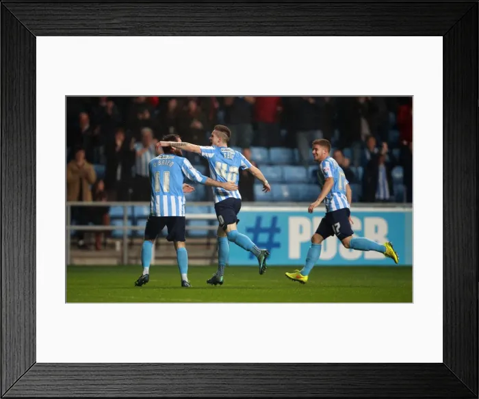 Framed Print : Ryan Kent's Stunner: Coventry City's First Goal in Sky Bet League One Victory Against Barnsley Framed Print : Ryan Kent's Stunner: Coventry City's First Goal in Sky Bet League One Victory Against Barnsley