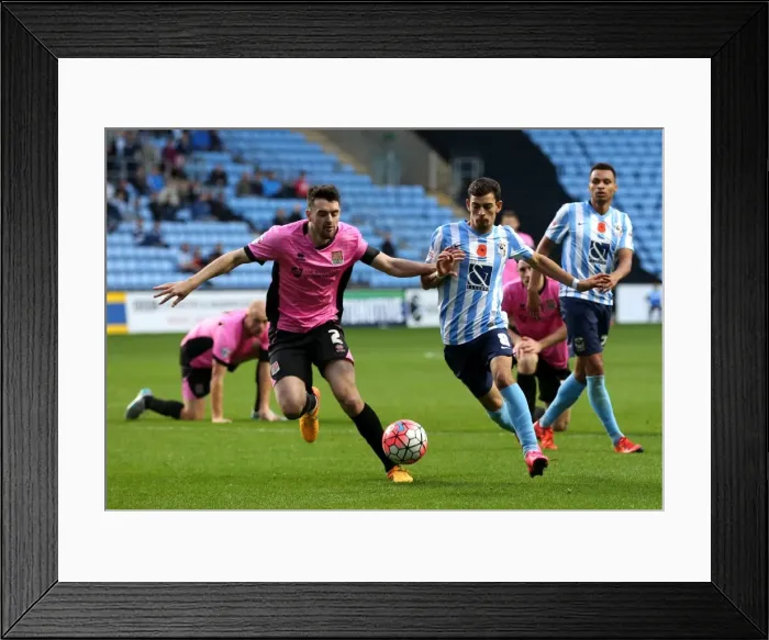 Framed Print : Intense Rivalry: Lameiras vs Moloney Battle for FA Cup Possession (Coventry City vs Northampton Town) Framed Print : Intense Rivalry: Lameiras vs Moloney Battle for FA Cup Possession (Coventry City vs Northampton Town)