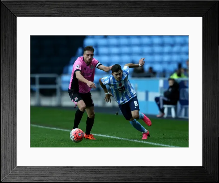 Framed Print : Battle for the FA Cup Ball: Coventry City vs Northampton Town - Emirates FA Cup First Round Framed Print : Battle for the FA Cup Ball: Coventry City vs Northampton Town - Emirates FA Cup First Round
