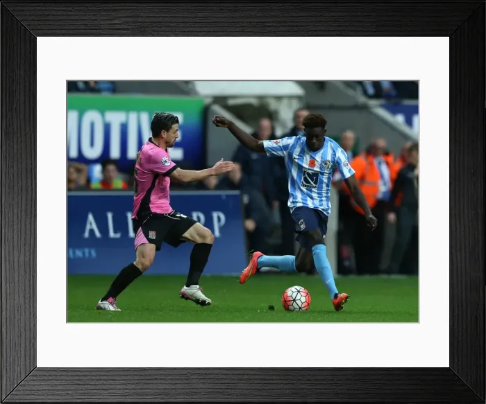 Framed Print : Battling for the Ball: Coventry City vs. Northampton Town in the Emirates FA Cup Framed Print : Battling for the Ball: Coventry City vs. Northampton Town in the Emirates FA Cup