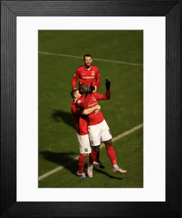 Framed Print : Coventry City's Marc Antoine-Fortune Scores Hat-Trick in Sky Bet League One Victory Over Colchester United
