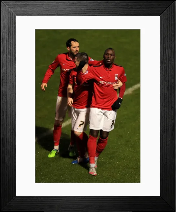 Framed Print : Marc Antoine-Fortune's Hat-Trick: Coventry City's Thrilling Victory over Colchester United in Sky Bet League One Framed Print : Marc Antoine-Fortune's Hat-Trick: Coventry City's Thrilling Victory over Colchester United in Sky Bet League One