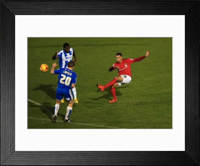 Framed Print : Jacob Murphy's Determined Shot: Coventry City's Fight in Sky Bet League One Clash vs Colchester United Framed Print : Jacob Murphy's Determined Shot: Coventry City's Fight in Sky Bet League One Clash vs Colchester United