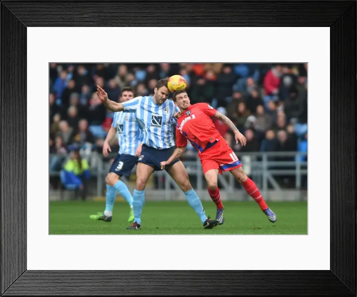 Framed Print : Battle for the Ball: Coventry City vs Gillingham in Sky Bet League One - Turner vs McDonald Framed Print : Battle for the Ball: Coventry City vs Gillingham in Sky Bet League One - Turner vs McDonald