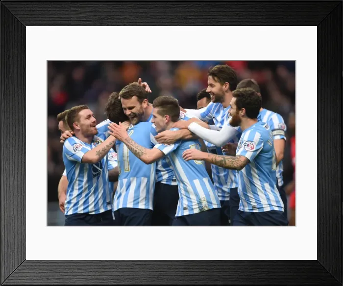 Framed Print : Coventry City's Ben Turner Scores Double: Celebrating Victory Against Gillingham in Sky Bet League One Framed Print : Coventry City's Ben Turner Scores Double: Celebrating Victory Against Gillingham in Sky Bet League One
