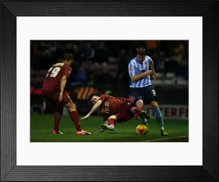 Framed Print : Evans vs. Stokes: A Riveting Rivalry in Sky Bet League One - Bradford City vs. Coventry City Framed Print : Evans vs. Stokes: A Riveting Rivalry in Sky Bet League One - Bradford City vs. Coventry City