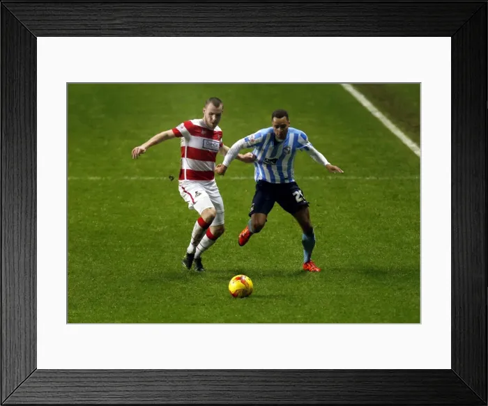 Framed Print : Clash at RICOH Arena: Jacob Murphy vs Luke McCullough - Coventry City vs Doncaster Rovers, Sky Bet League One
