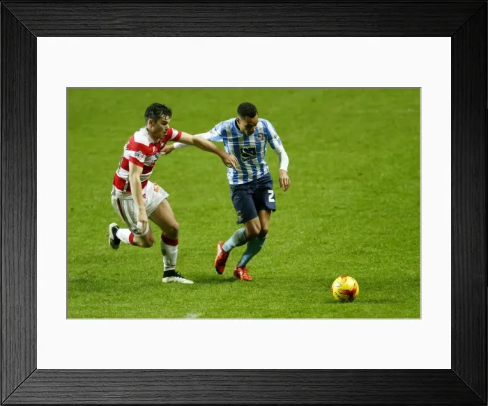 Framed Print : Battle for the Ball: Murphy vs. Middleton in Coventry City's Sky Bet League One Clash against Doncaster Rovers Framed Print : Battle for the Ball: Murphy vs. Middleton in Coventry City's Sky Bet League One Clash against Doncaster Rovers