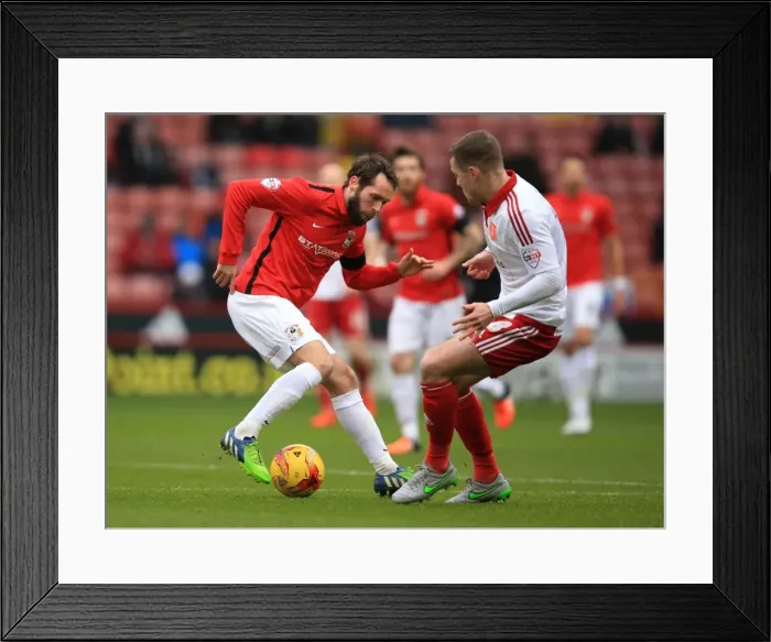 Framed Print : Battling for Control: Coutts vs. O'Brien in Sky Bet League One Showdown Framed Print : Battling for Control: Coutts vs. O'Brien in Sky Bet League One Showdown