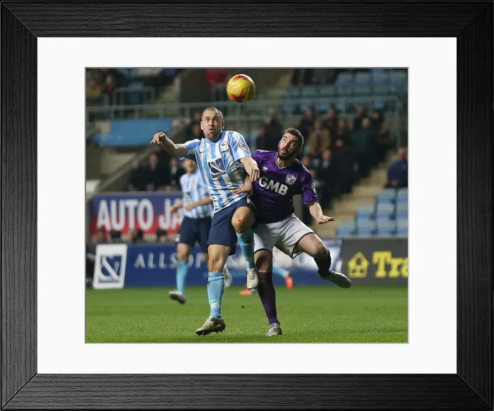 Framed Print : Clash of the Captains: Joe Cole vs. Richard Duffy - Coventry City vs. Port Vale, Sky Bet League One