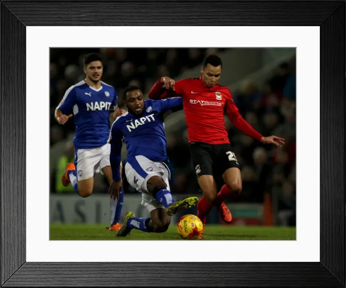 Framed Print : Intense Rivalry: Murphy vs Ebanks-Blake - Coventry City's Thrilling Tackle in League One Clash at Chesterfield