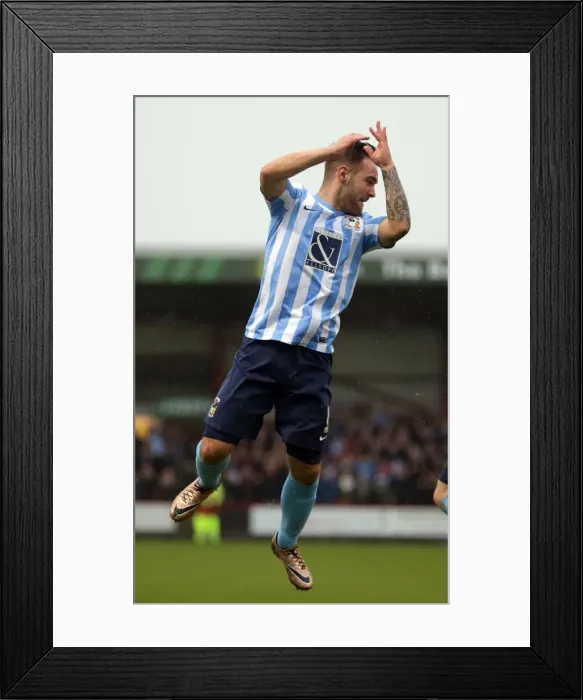 Framed Print : Adam Armstrong's Strike: Coventry City's Historic Goal vs Crewe Alexandra (Sky Bet League One)