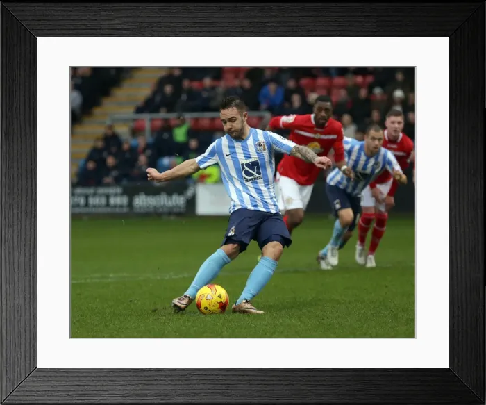 Framed Print : Adam Armstrong's Penalty: Coventry City's Victory over Crewe Alexandra in Sky Bet League One Framed Print : Adam Armstrong's Penalty: Coventry City's Victory over Crewe Alexandra in Sky Bet League One
