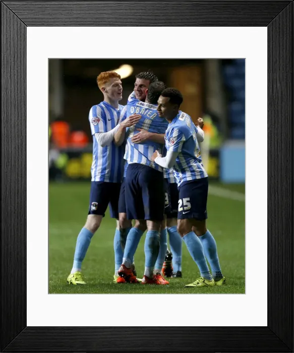 Framed Print : Chris Stokes Scores First Goal for Coventry City Against Walsall in Sky Bet League One at Ricoh Arena Framed Print : Chris Stokes Scores First Goal for Coventry City Against Walsall in Sky Bet League One at Ricoh Arena