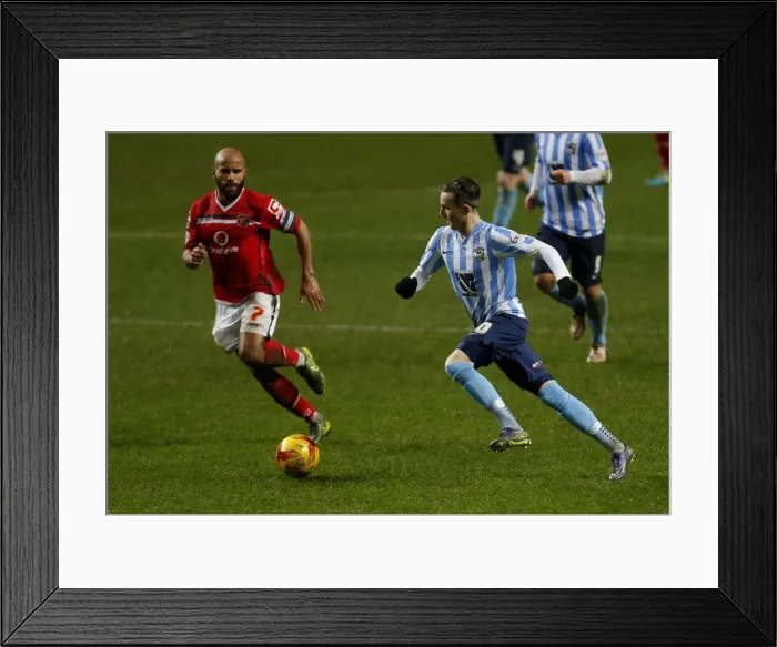 Framed Print : Clash at Ricoh Arena: James Maddison vs. Adam Chambers - Sky Bet League One Rivalry Framed Print : Clash at Ricoh Arena: James Maddison vs. Adam Chambers - Sky Bet League One Rivalry