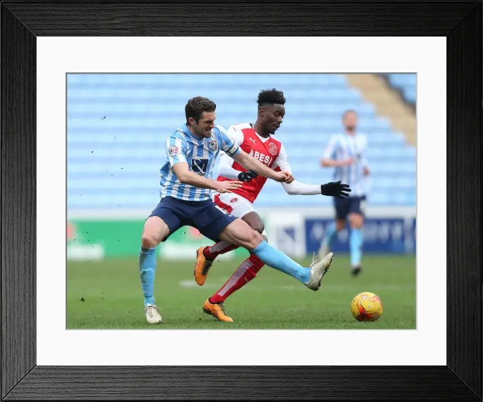 Framed Print : Intense Clash in Sky Bet League One: Coventry City vs Fleetwood Town at Ricoh Arena Framed Print : Intense Clash in Sky Bet League One: Coventry City vs Fleetwood Town at Ricoh Arena