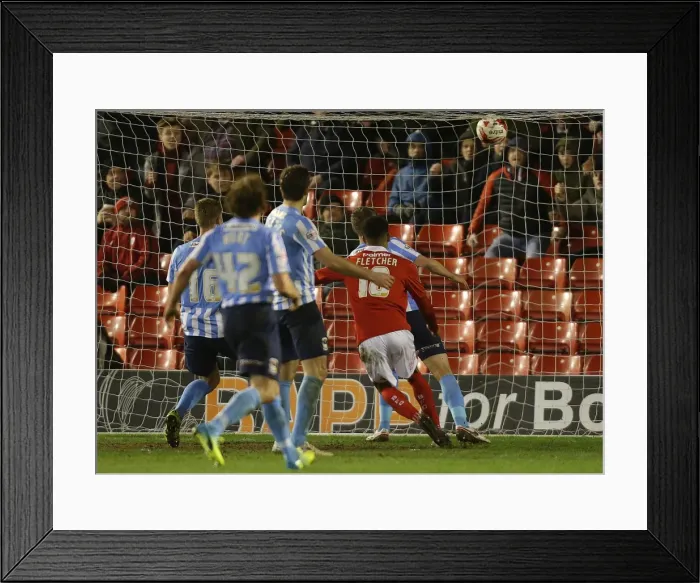 Framed Print : Ashley Fletcher Scores the Second: Barnsley's Triumph over Coventry City in Sky Bet League One (Oakwell) Framed Print : Ashley Fletcher Scores the Second: Barnsley's Triumph over Coventry City in Sky Bet League One (Oakwell)