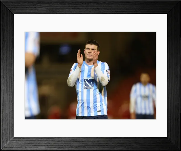 Framed Print : Chris Stokes of Coventry City Salutes Fans after Barnsley Victory Framed Print : Chris Stokes of Coventry City Salutes Fans after Barnsley Victory
